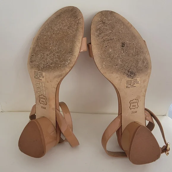 Tory Burch Nude Block Heel Sandals Strap Sandal 7 1/2M - Picture 15 of 16